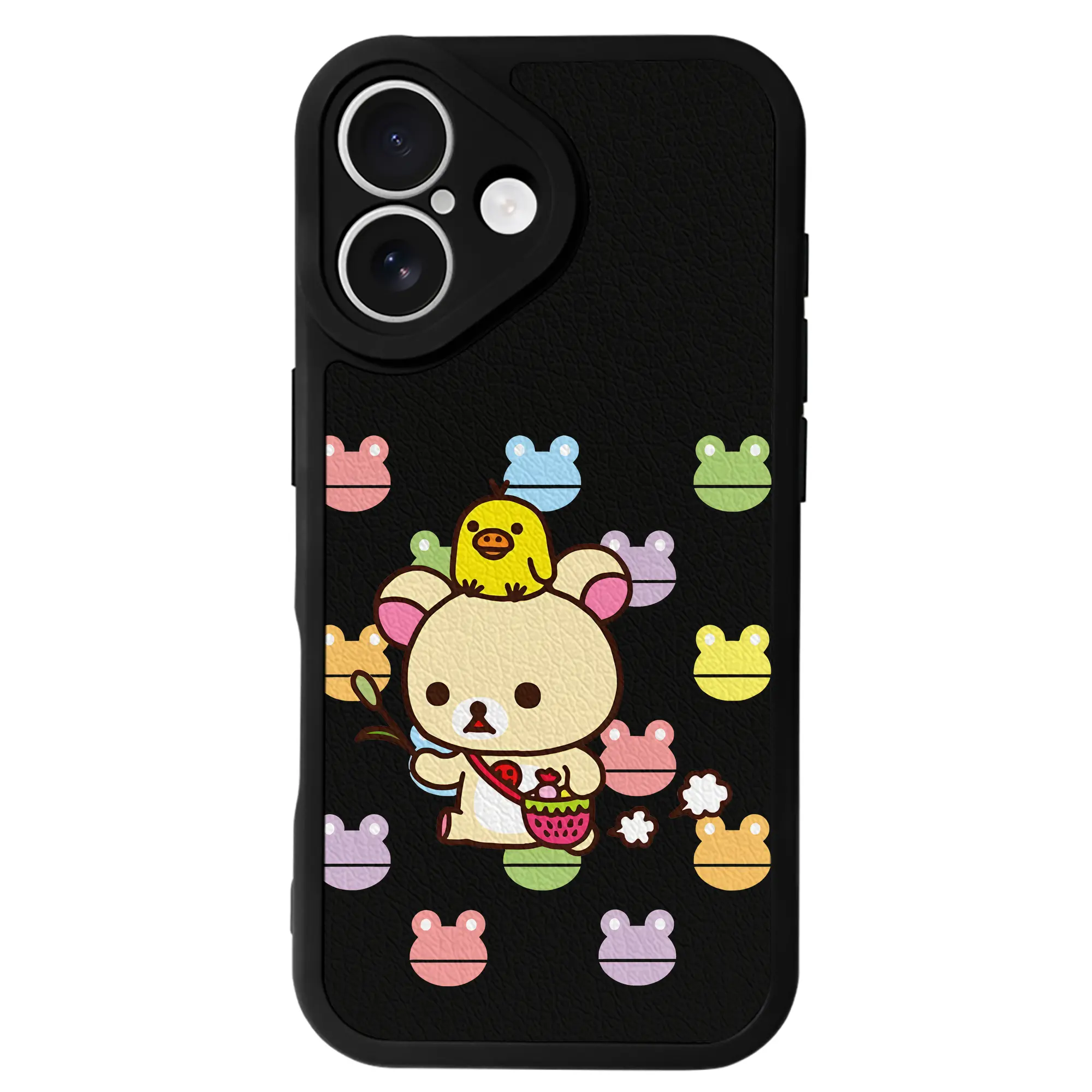 リラックマ (Rilakkuma) グッズ コリラックマ (Korirakkuma) - IPhone 16シリーズ対応 ・ シリコンスマホケース ・ レザー調 ・ 高精度フィット ・ 耐衝撃 ・ ワイヤレス充電対応 ・ 精密カット